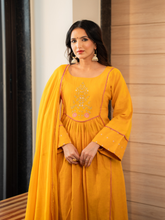 Yellow Cotton Embroidered Kurta Set With Dupatta And Pants